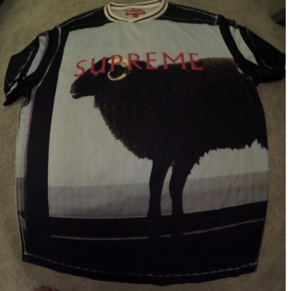 Supreme Other - Authentic Supreme Black Sheep Tee SS24 Light  Blue Black Graphic T-Shirt Mens L